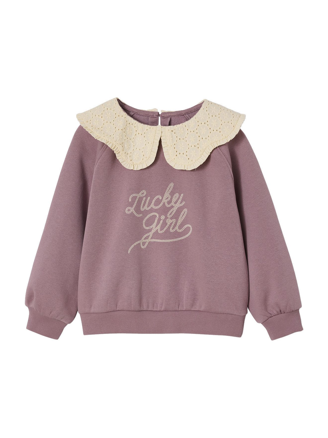 Sweatjacke Mädchen Sweatshirt mit besticktem Kragen