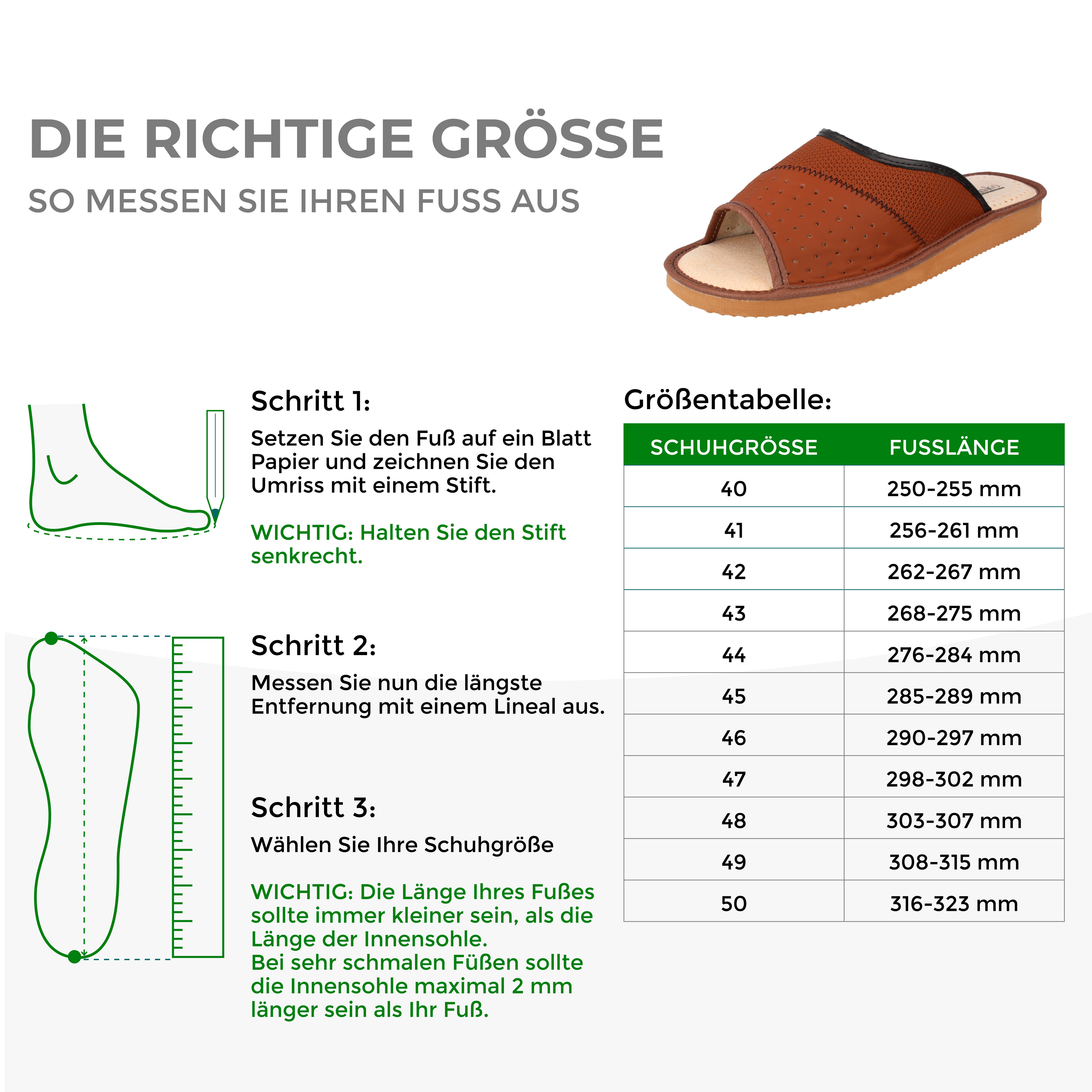 filsko Hartberg Herren Hausschuh (1 Paar, mit EVA Laufsohle) Memory-Foam