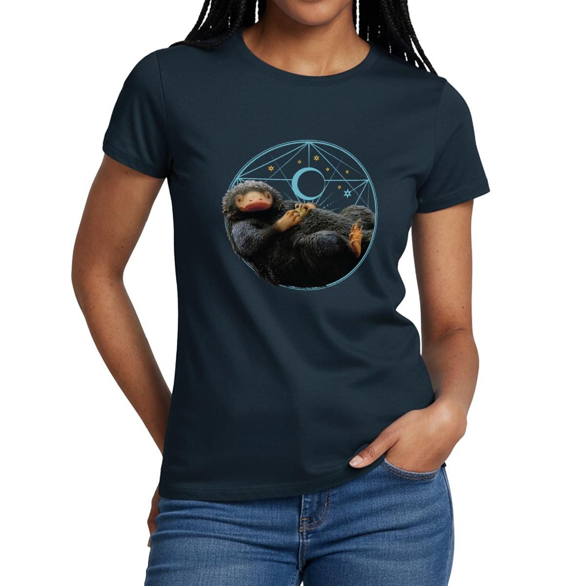 T-Shirt Phantastische Tierwesen Niffler mit Münze Geschenk Frauen T-Shirt