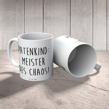 Mr. & Mrs. Panda Tasse Patenkind Chaos - Weiß - Geschenk, Vatertag, Teetasse, Tasse Sprüche, Keramik, Brillante Bedruckung