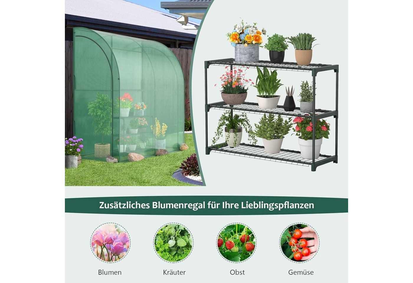 KOMFOTTEU Gewächshaus, 198,5x98x215 cm,... KOMFOTTEU Gewächshaus, 198,5x98x215 cm,...