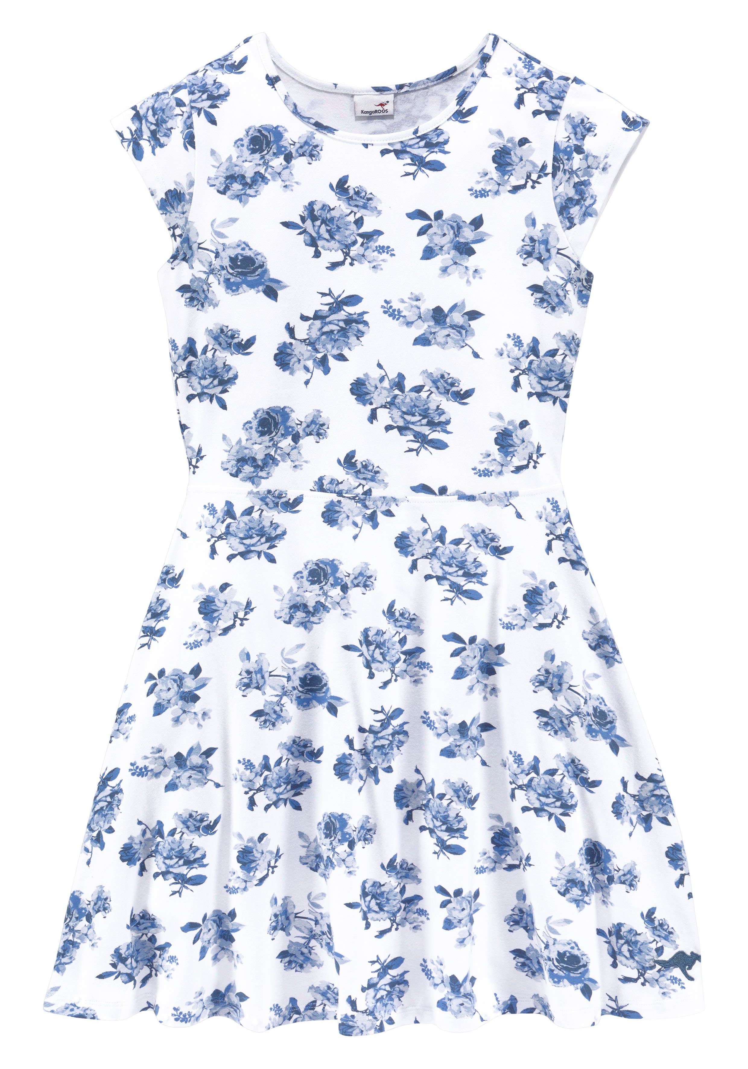 KangaROOS Jerseykleid Kangaroos Mädchen festliche Anlässe, modischer Allover-Druck, ausgestellter Schnitt – Bild 4 von 5