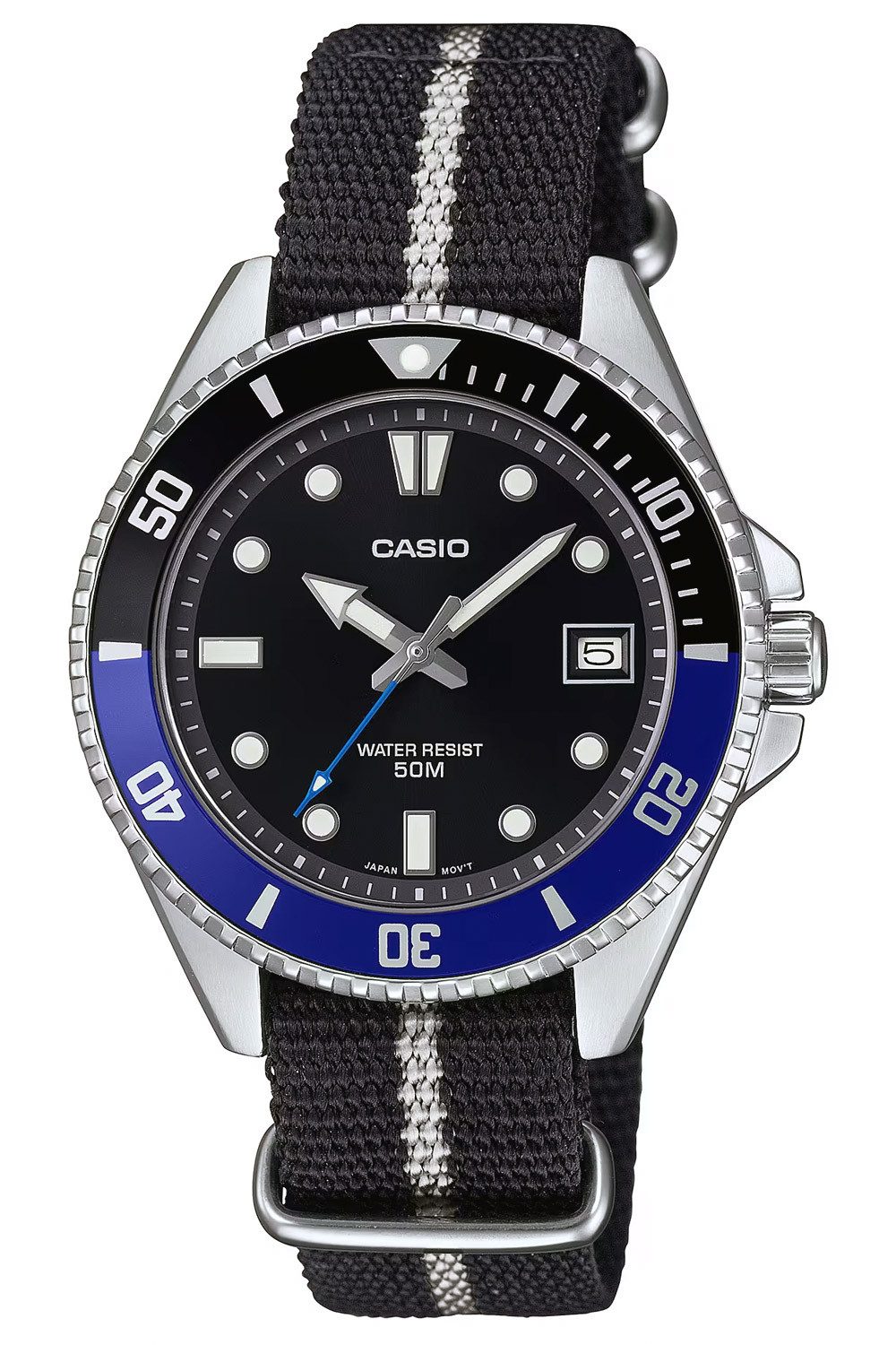 Quarzuhr Armbanduhr mit Textilband Schwarz