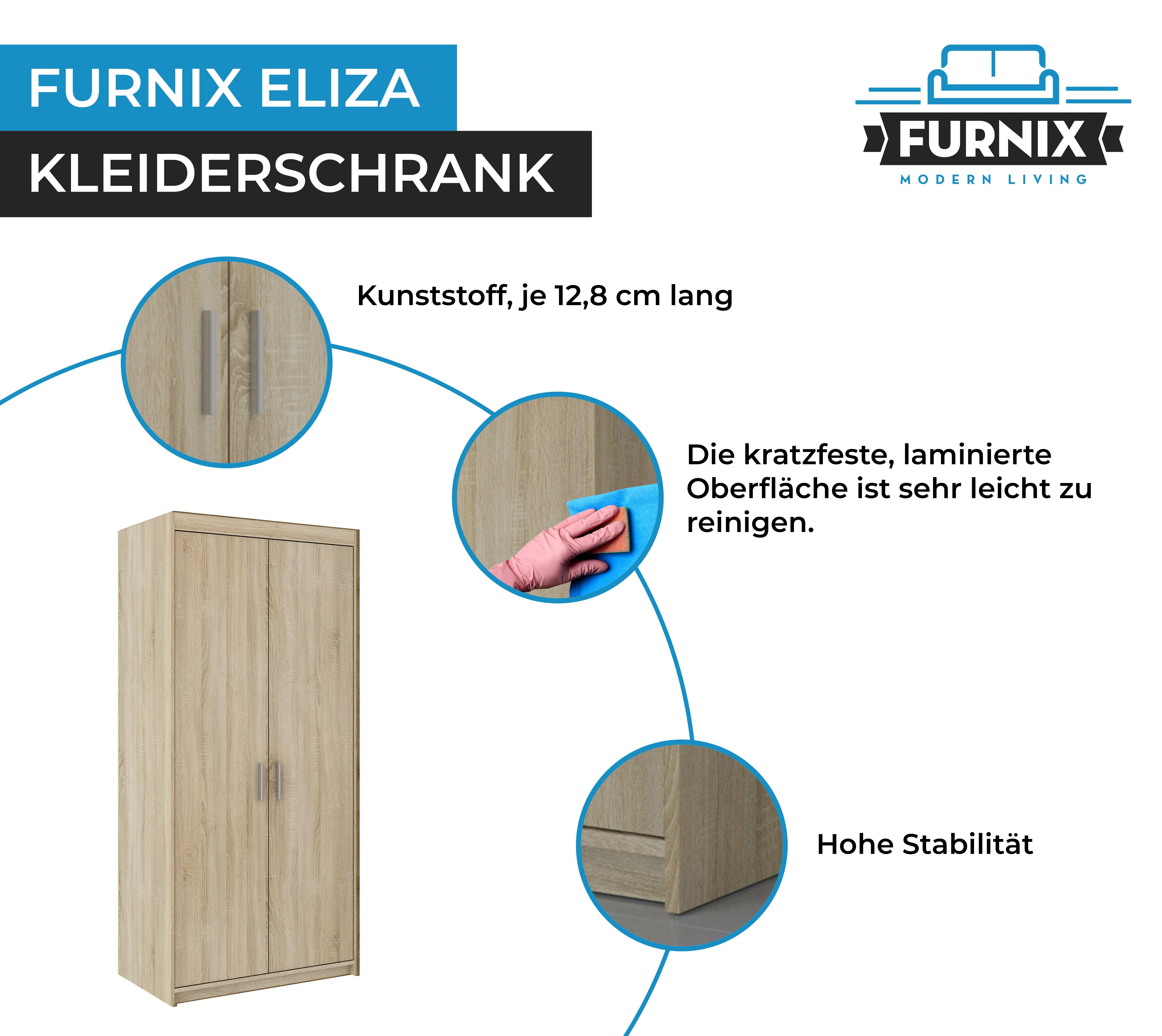 Furnix Kleiderschrank Auswahl Sonoma Eliza Schrank 3-türig Eiche Schlafzimmer für