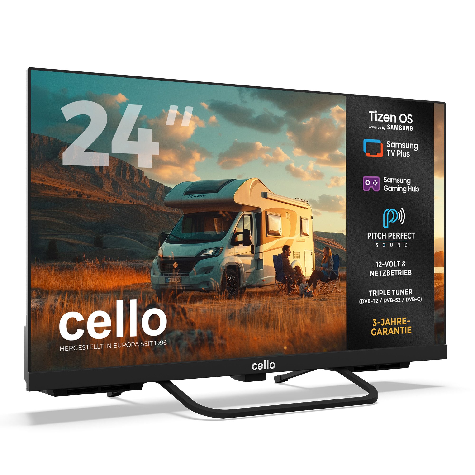 Cello CTrav-24TZ LED-Fernseher (60,96 cm/24 Zoll, 4K Ultra HD, Smart-TV, Pitch Perfect Sound, Triple Tuner, Wifi)