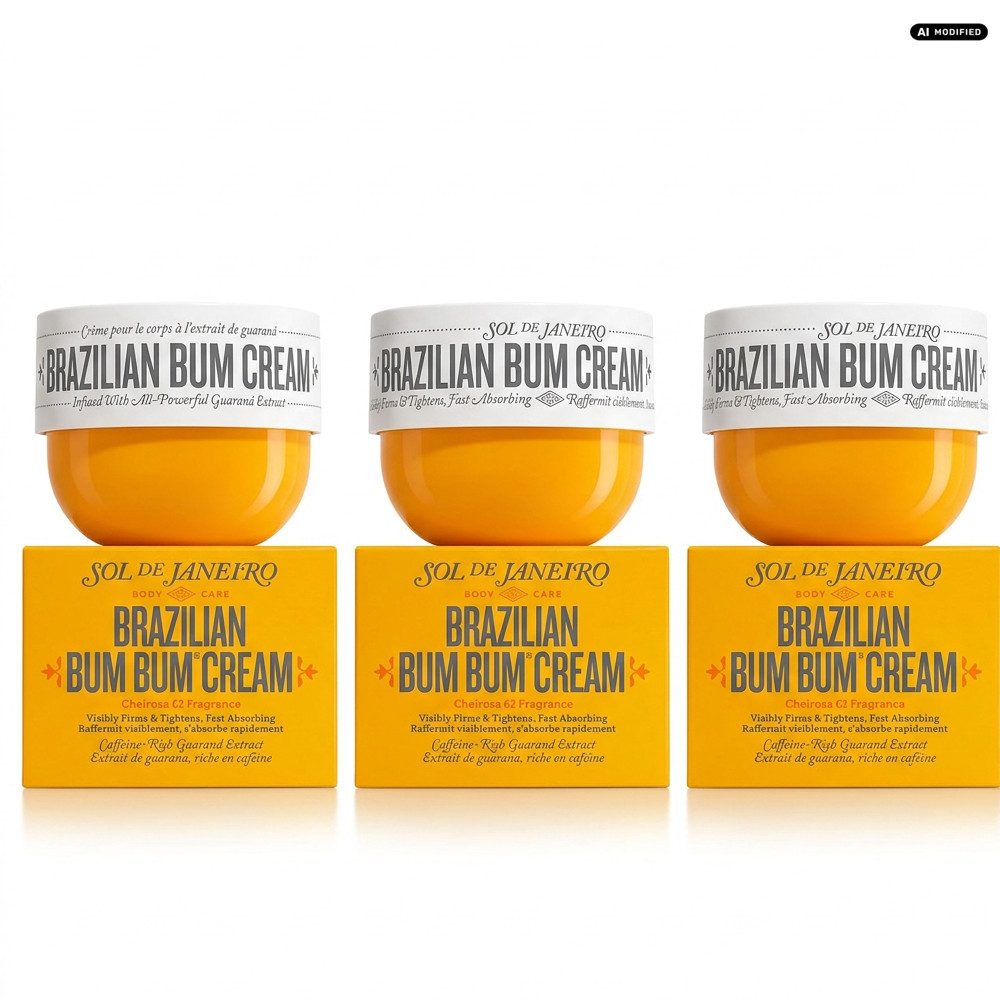 Sol de Janeiro Körpercreme Sol de Janeiro Brazilian Bum Bum Cream 3er Set, Praktisches Vorrats-Set mit drei identischen Cremes