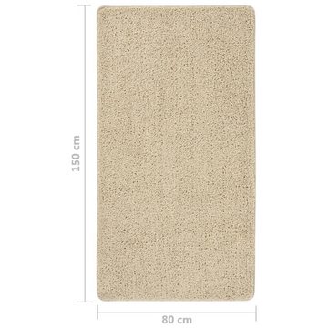 Teppich Shaggy-Creme 80x150 cm Rutschfest, furnicato, Rechteckig