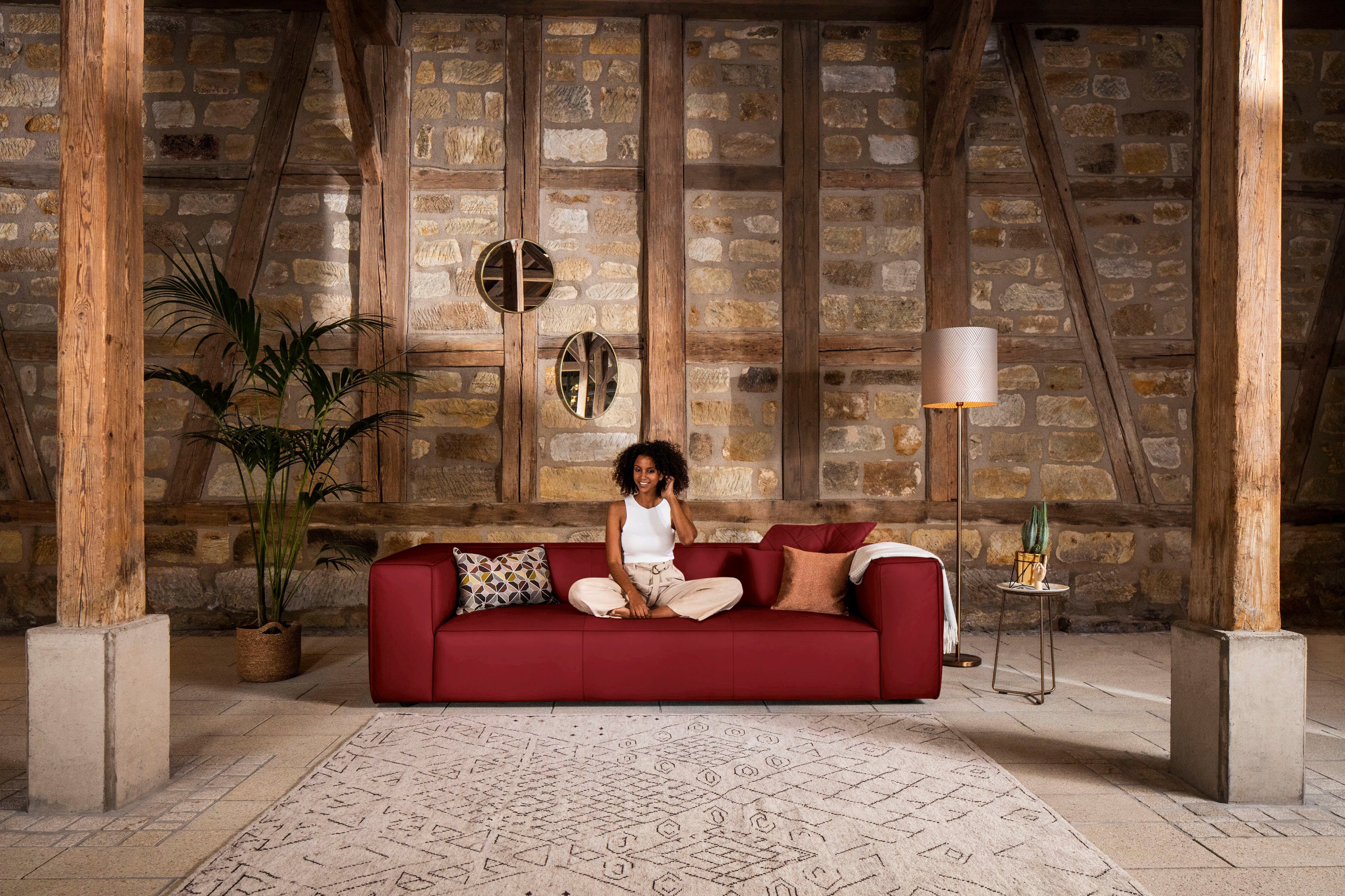 W.SCHILLIG 3-Sitzer around-the-block Mega Sofa mit tollem Sitzkomfort, Breite 260cm, mit eleganter Biese, mit Federkern