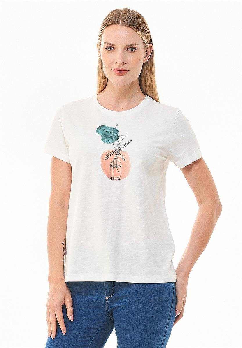 ORGANICATION T-Shirt Women's Printed T-shirt in Off White