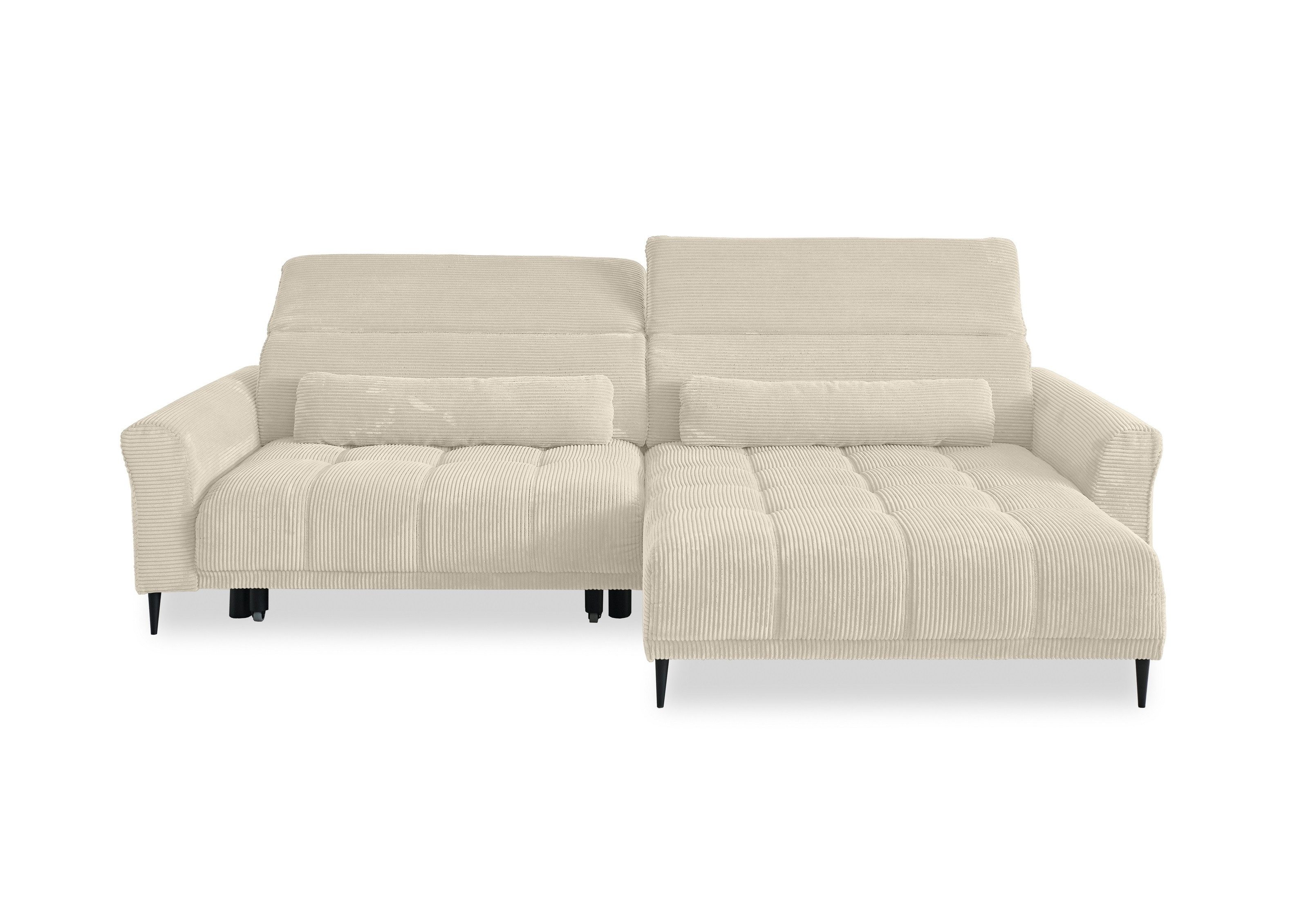 Iwaniccy Wohnlandschaft elektr. Sitzverstellung, 2 Kissen, Cord beige - 277 günstig online kaufen