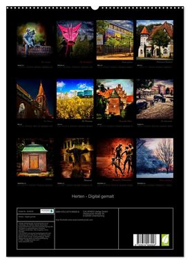 CALVENDO Wandkalender Herten - Digital gemalt (Premium, hochwertiger DIN A2 Wandkalender 2023, Kunstdruck in Hochglanz)