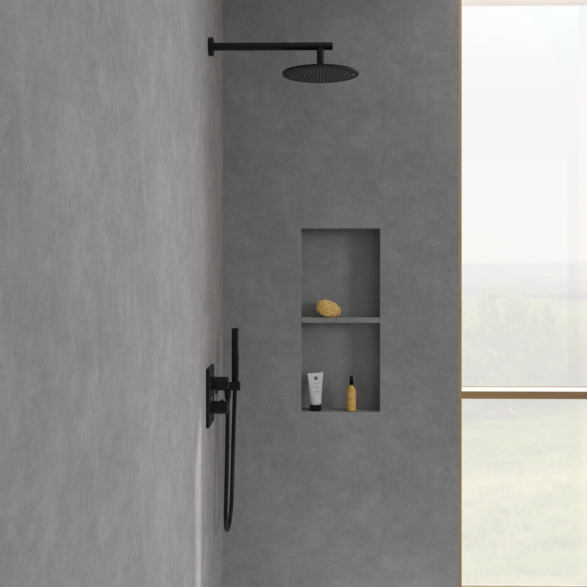Villeroy & Boch Regenduschkopf Universal Showers, Regenbrause 250 mm, Rund - Matt Black