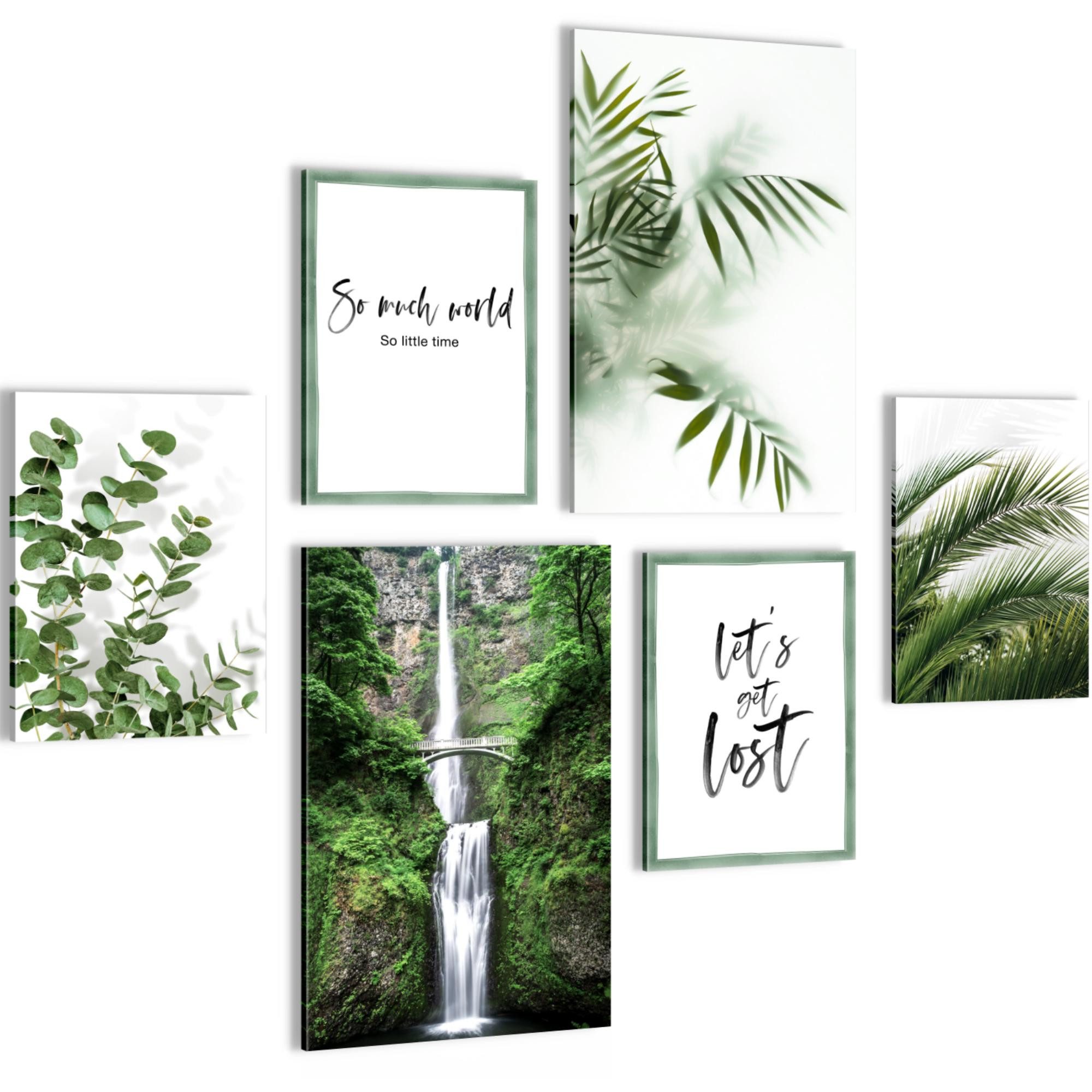 Novart Wandbild Grüne Blätter Pflanze Natur - KEIN EXTRA RAHMEN BENÖTIGT