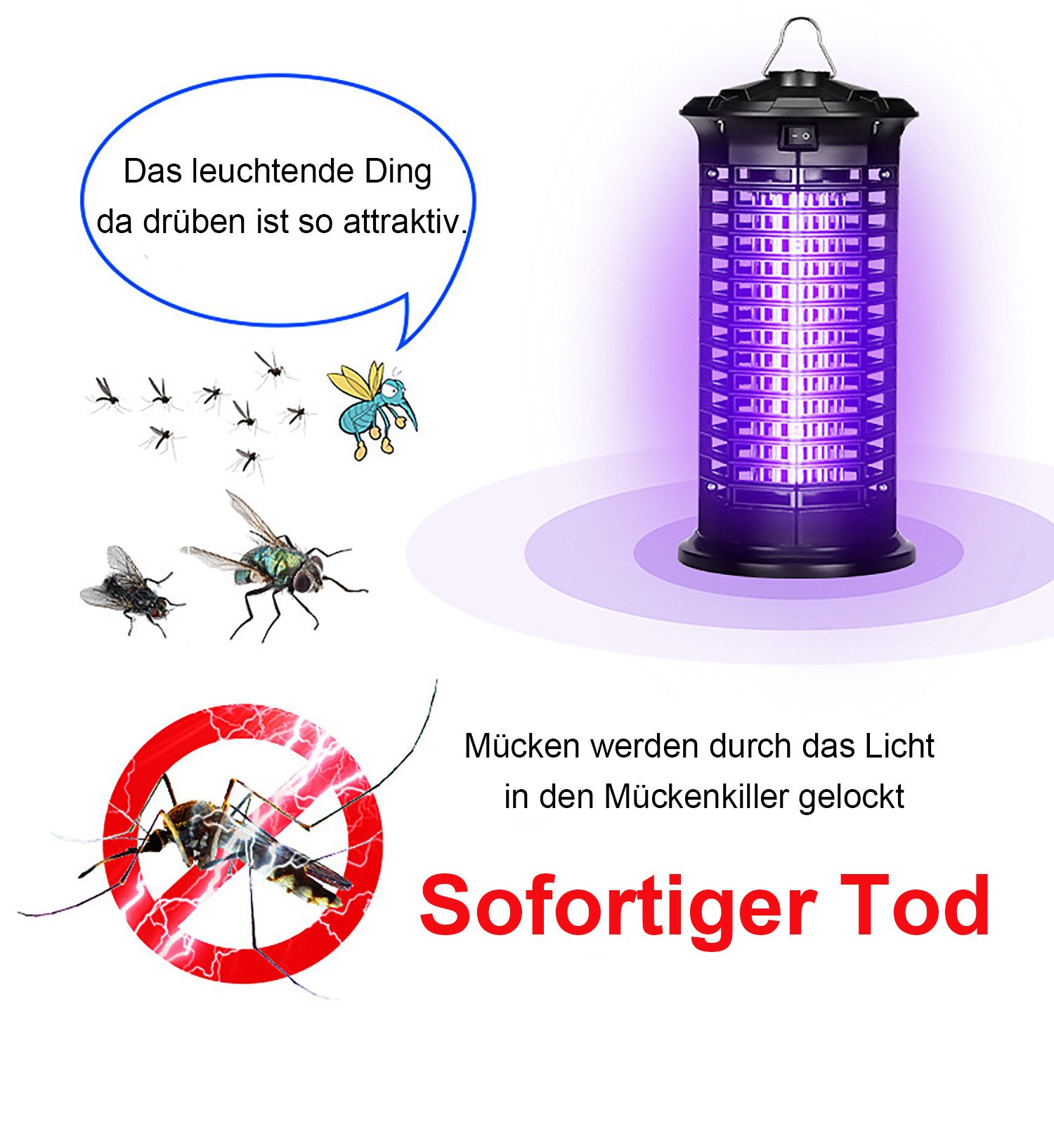 ibettertec Fliegenwedler Insektenvernichter 11 W Mückenlampe günstig online kaufen