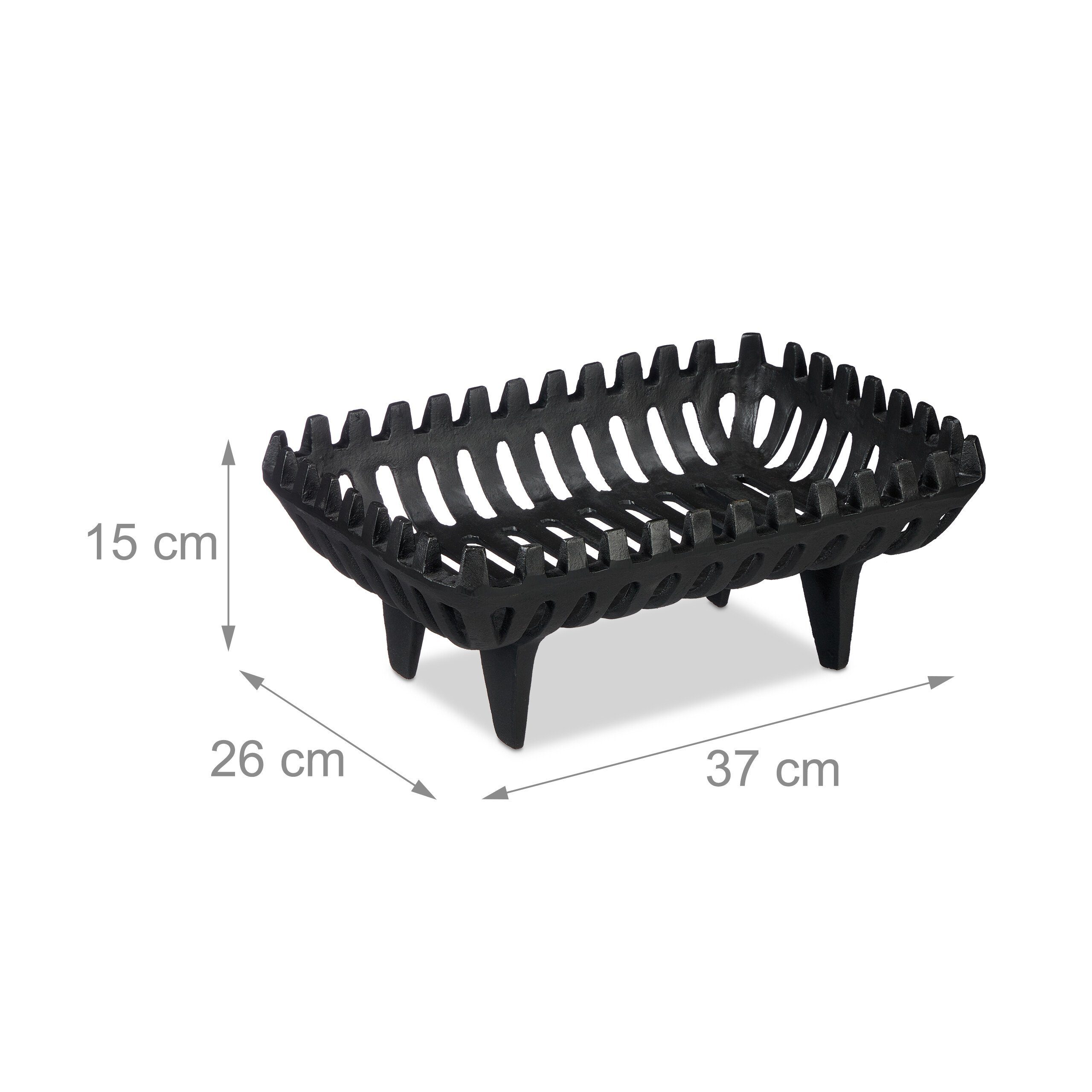 relaxdays Feuerrost Kaminrost mit Standfüßen, 37x26 cm, (1-St) – Bild 4 von 5