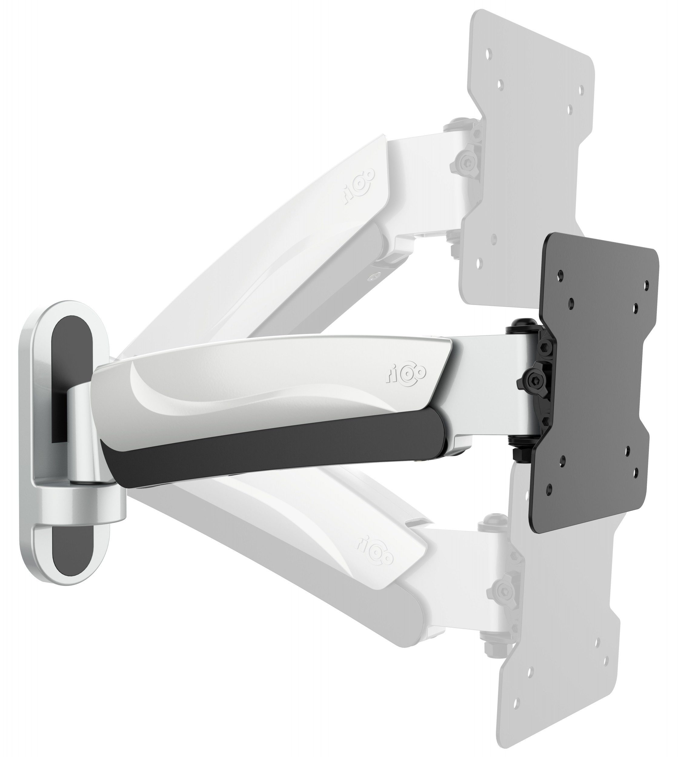 RICOO TV-Wandhalterung Gasfeder Monitor Wandhalterung mit Schwenk- und Neigefunktion S2611, (bis 32 Zoll, VESA 75x75 und 100x100, 1-tlg., 15Kg Aufnahme, 13" bis 32" (33-81 cm) Höhenverstellung per Gasfeder, bis 30° Neigung, bis 180° Schwenkung, ausziehbar Monitor Wand Halter)