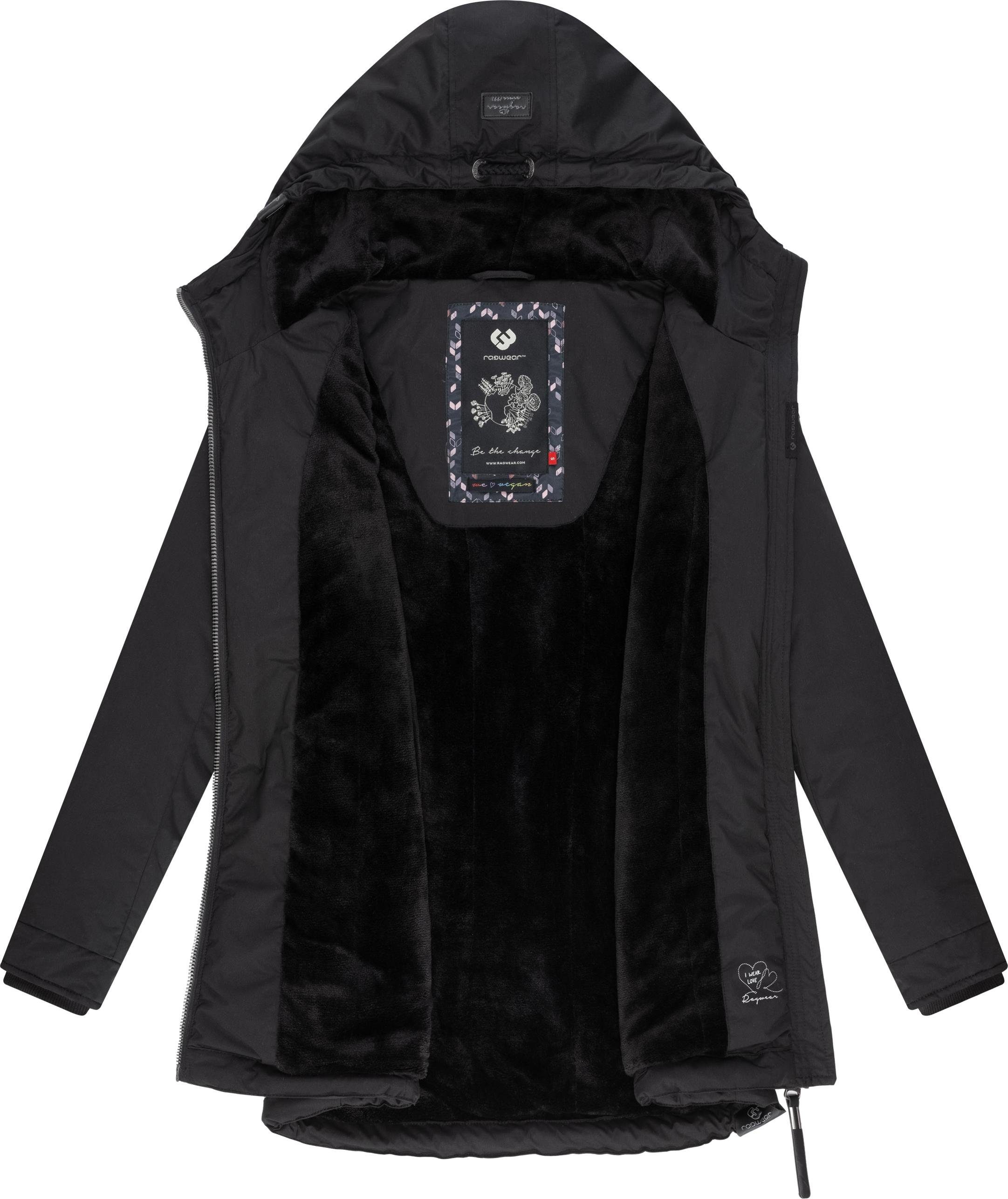 Ragwear Winterjacke Zuzka Winter Wasserdichter Winterparka mit Teddyfleece Innenfutter