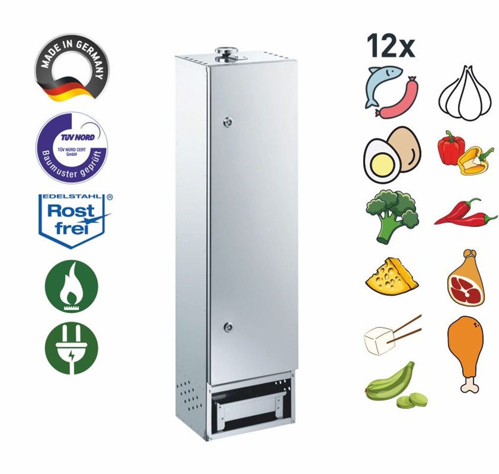 Peetz Räucherofen, Räucherofen mit Tür 340095 Edelstahl