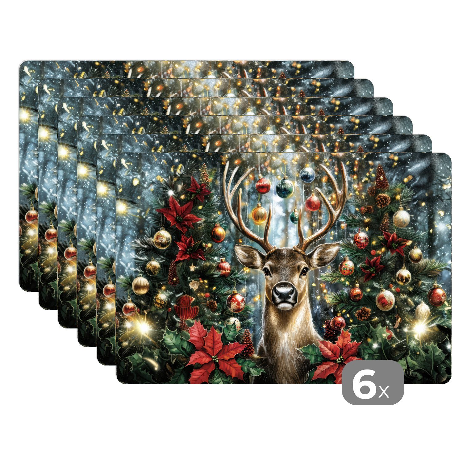 MuchoWow Platzset Weihnachtsfeier - Tannenwald - günstig online kaufen