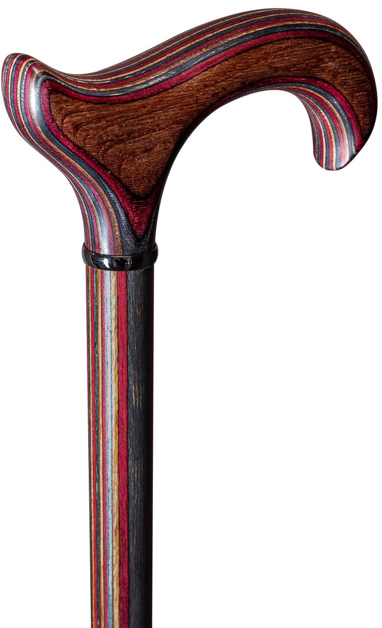 Stockshop Gehstock Design Gehstock ACTIONWOOD WINE,ergonomischer Derbygriff und Stock aus