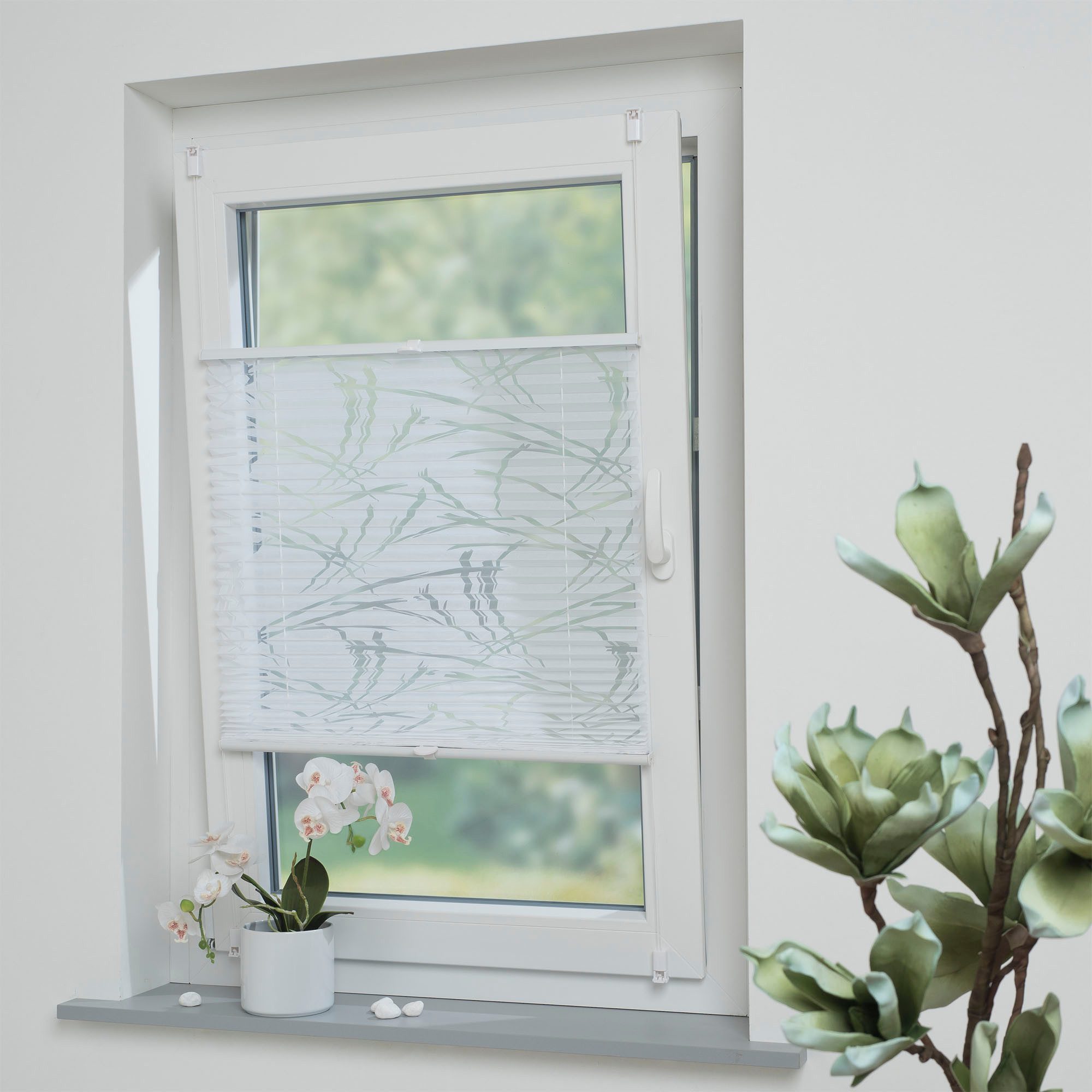 HOMBERA Plissee "Lines", halbtransparent, ohne Bohren oder Schrauben, versp günstig online kaufen