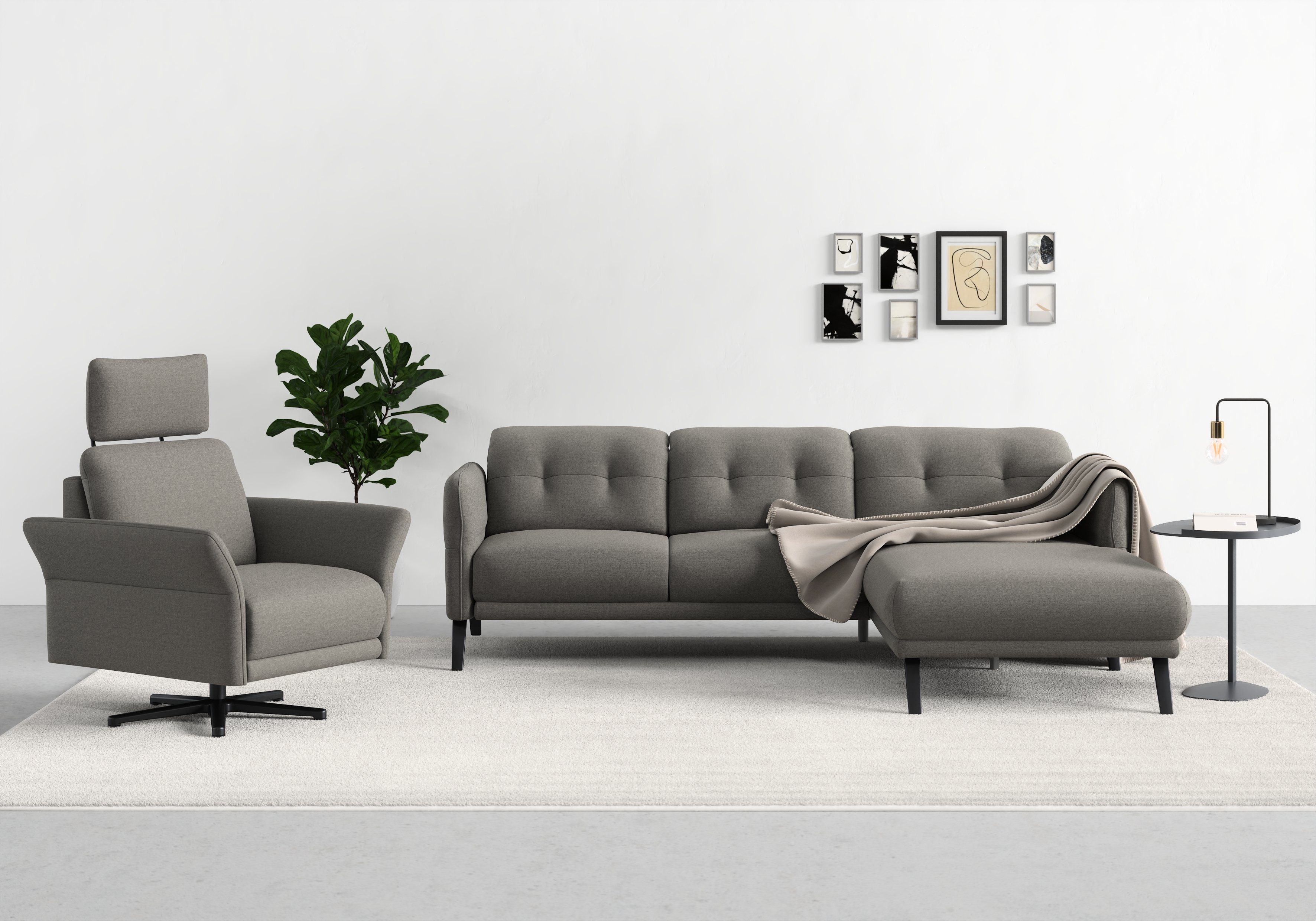 Ecksofa mit sit&more Kopfteilverstellung Scandia, Wahlweise und Armteilfunktion