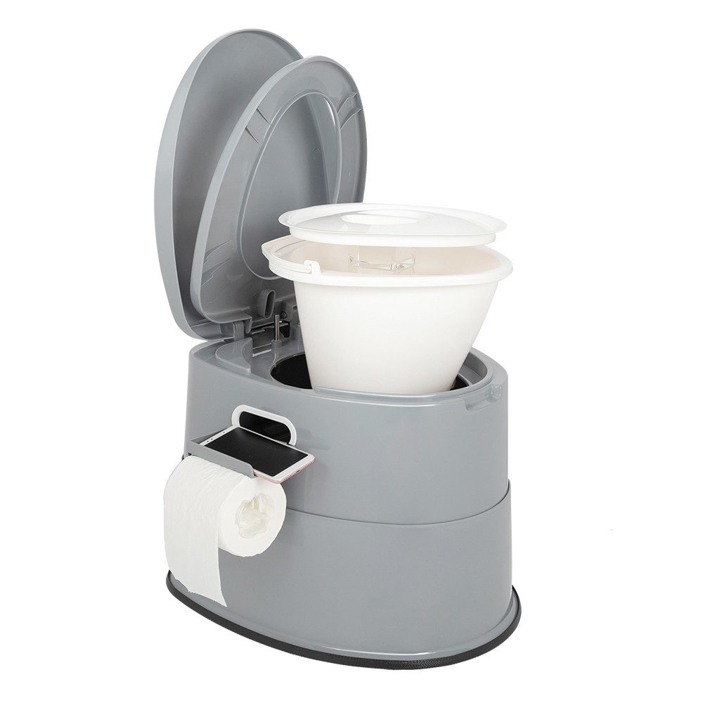 Bonnlo Campingtoilette tragbar, mobile Toilette mit Sitz, Deckel und Toilettenpapierhalter, (1-St), Leicht, stabil, multifunktional & leicht zu reinigen – Bild 4 von 5