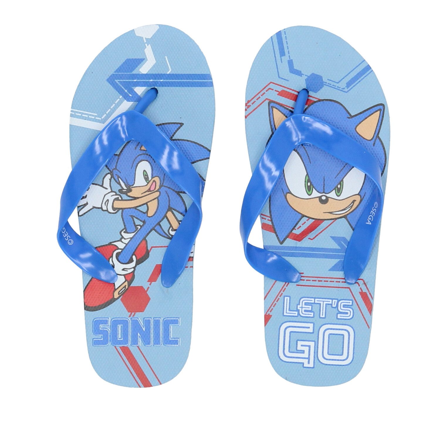 Sonic The Hedgehog Sonic The Hedgehog Flip Flops Kinder Sandalen Zehentrenner Gr. 26-34 Zehentrenner