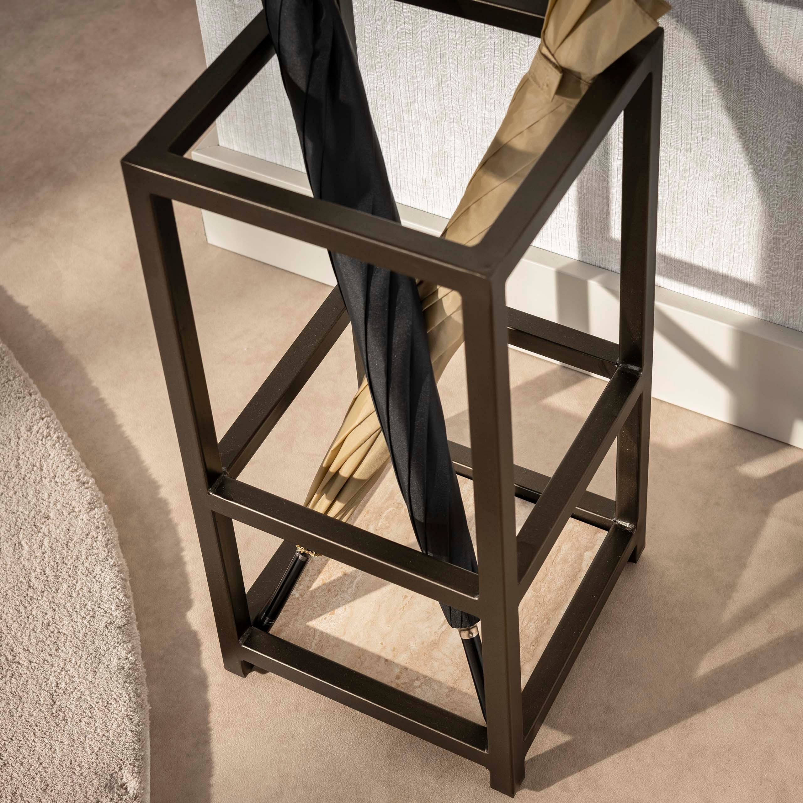 Sitheim-Europe Schirmständer Schirmständer Terra Quadrat / Drift brown / travertinoptik