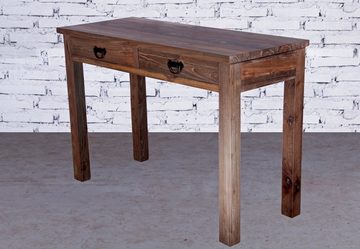 OPIUM OUTLET Schminktisch Telefontisch Schubladentisch Wandtisch Beistelltisch Konsolentisch, Flurtisch Massivholz Teak Landhaus-Stil 110 x 45 x 75 cm