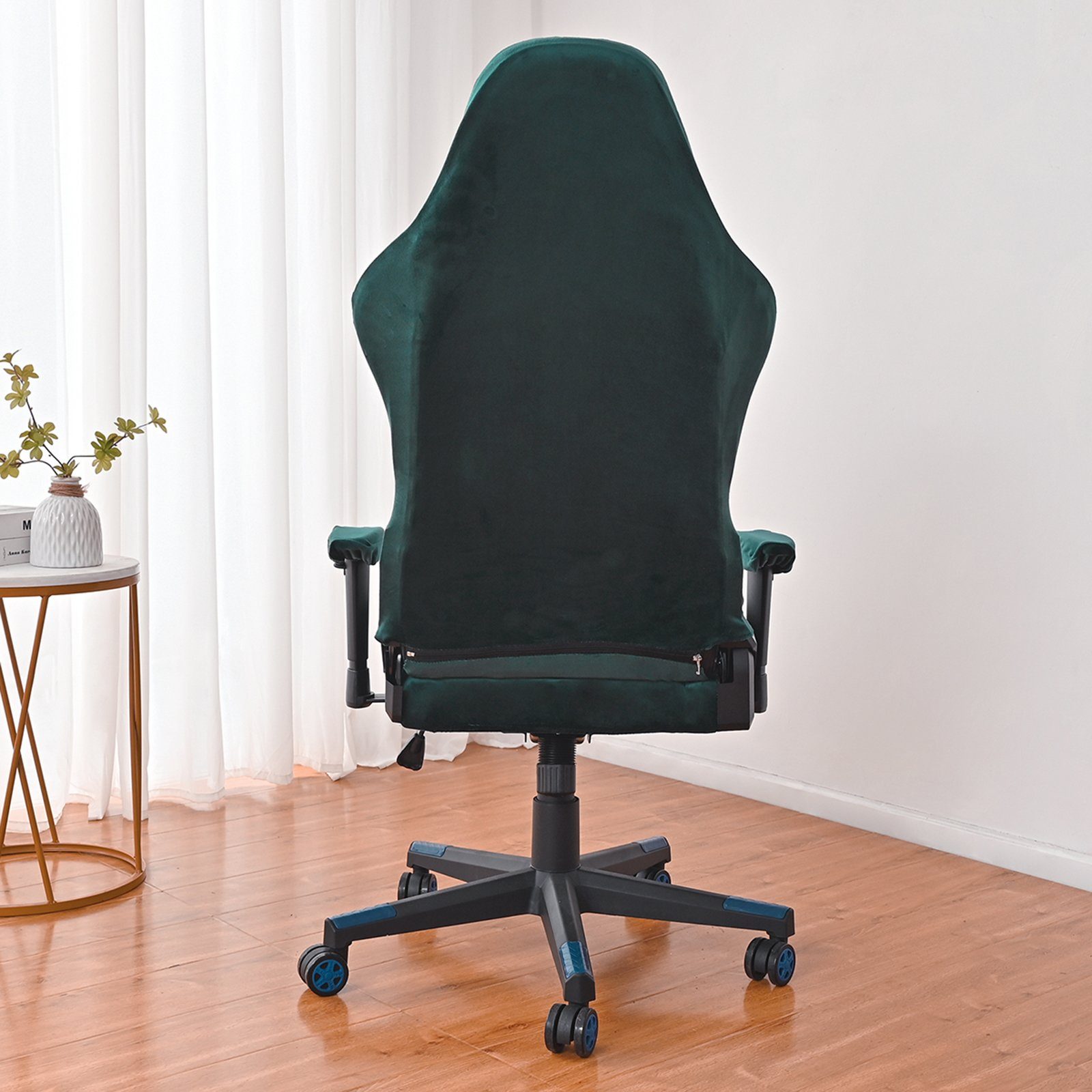 BTTO Bürostuhlhusse Spandex Samt Schutzhüllen für Computer Gaming Stuhl