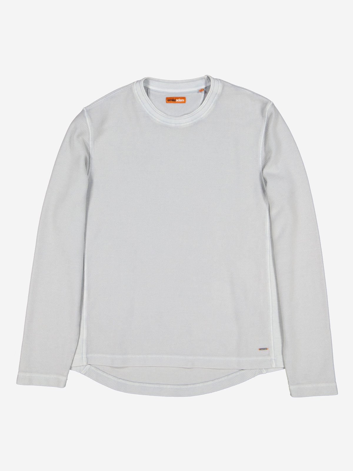 emilio adani Langarmshirt Herren Pullover strukturiert, Hellgrau