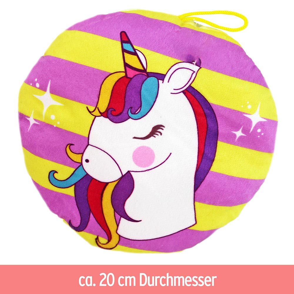 BEMIRO Dekokissen Plüschkissen Einhorn 3fach sortiert - ca. 20 cm