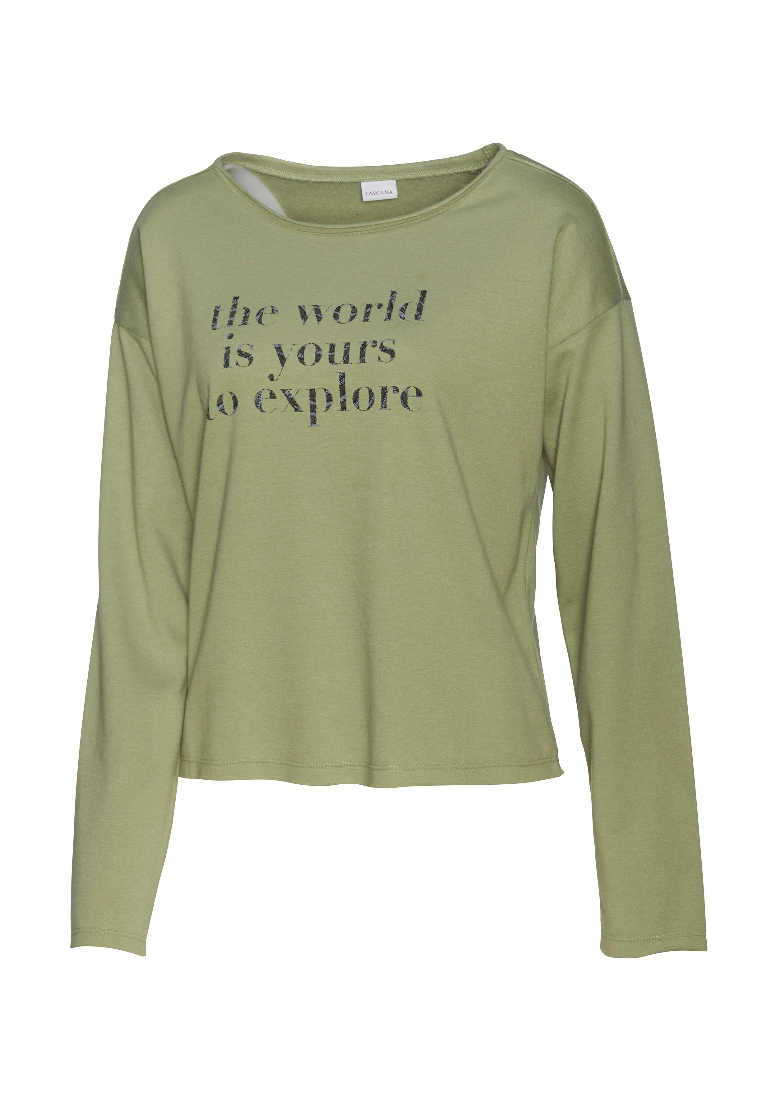 LASCANA Sweatshirt mit Statement Druck, Loungewear