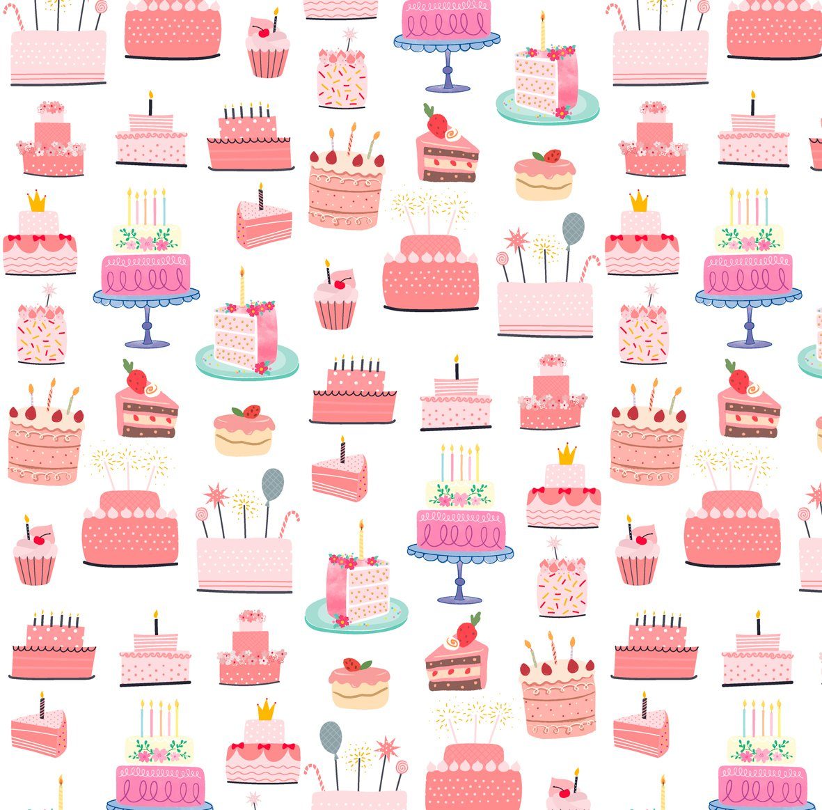 BSB Grußkarten Geschenkpapier – Röllchen - 70x150 cm - Kuchen