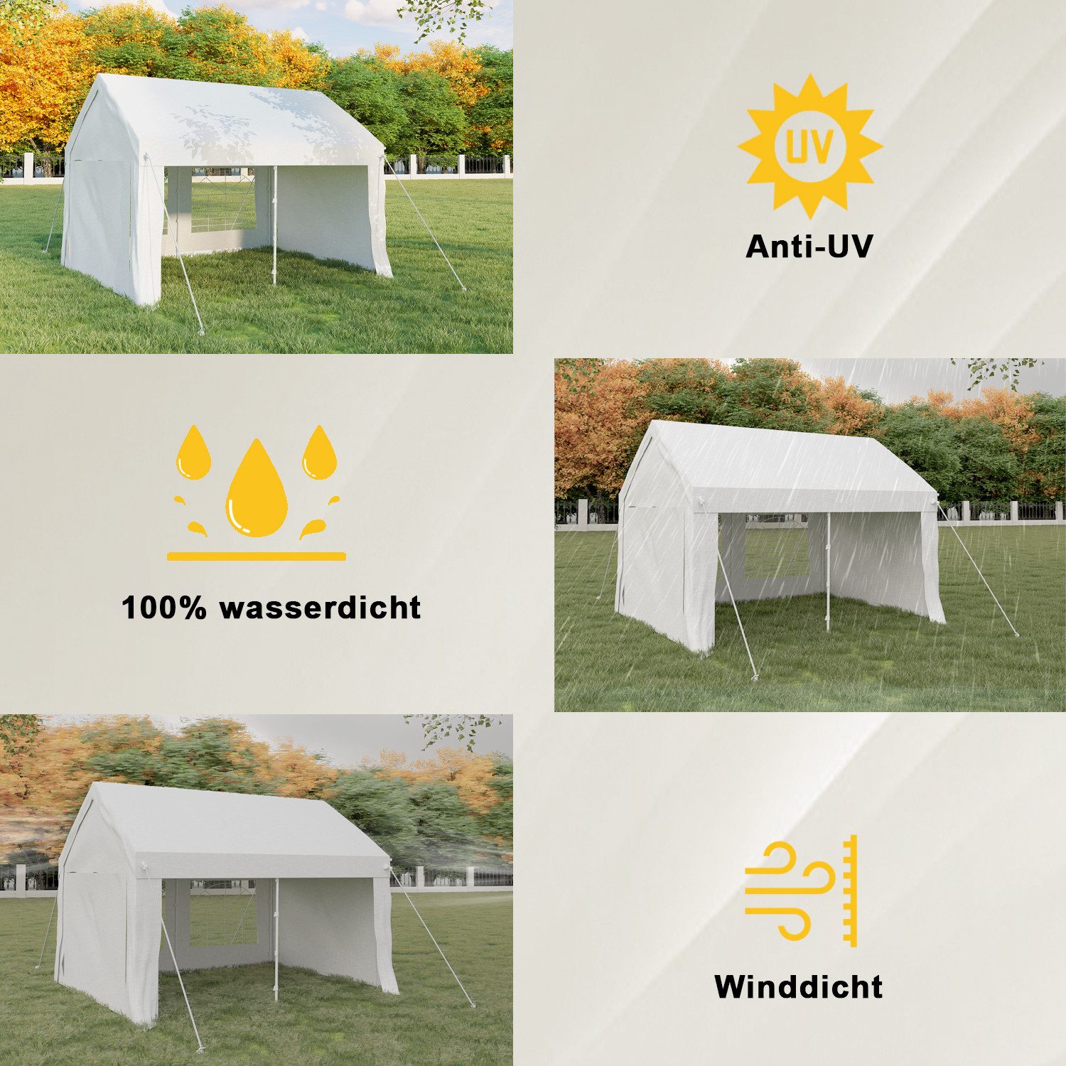 HOMALL Pavillon Partyzelt 3x4/3x6/4x6/4x8/4x10, Festzelt Stabiles, Wasserdi günstig online kaufen