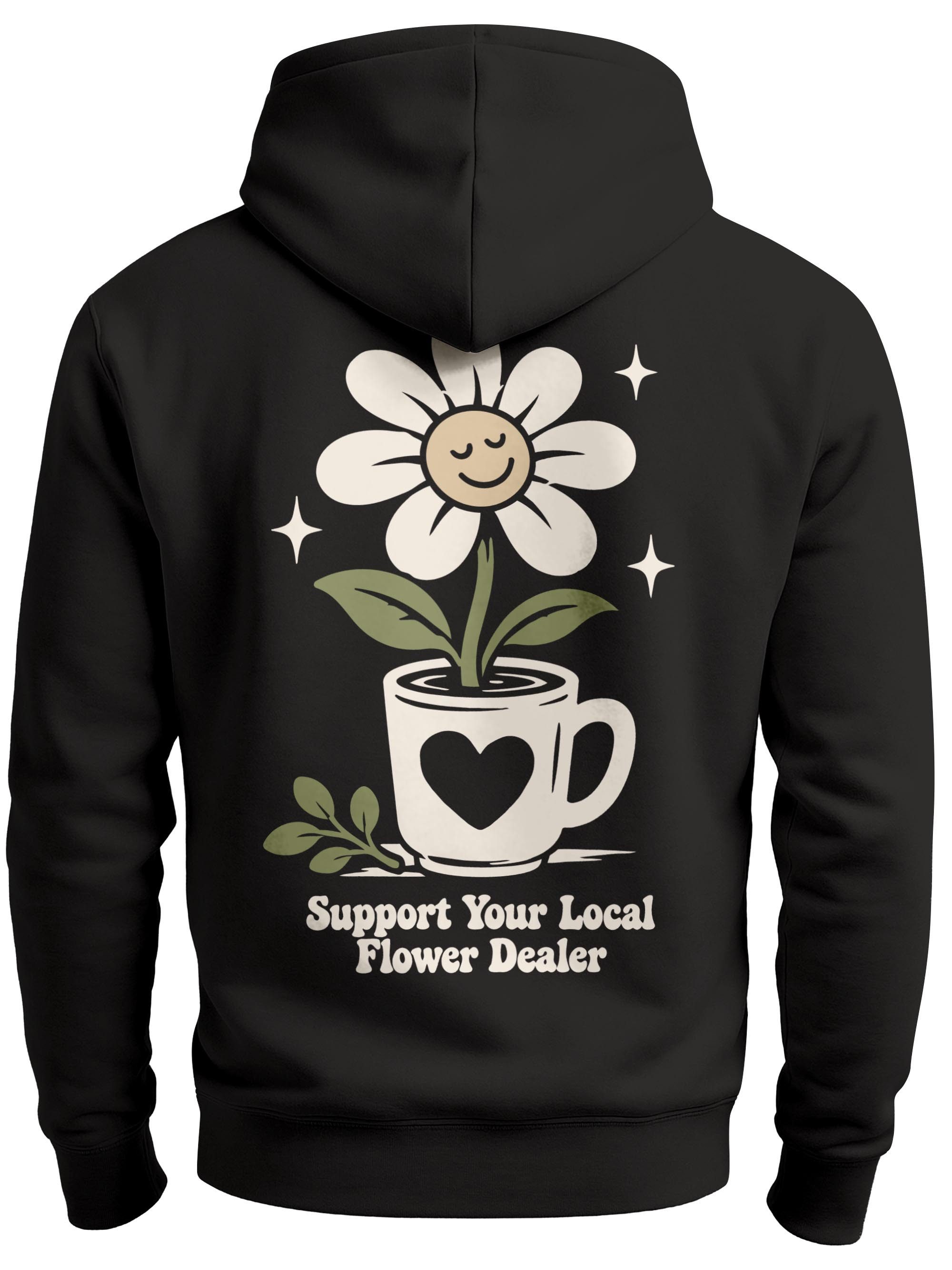 Neverless Hoodie Herren Hoodie Backprint - Local Flower - Kapuzensweatshirt Neverless®
