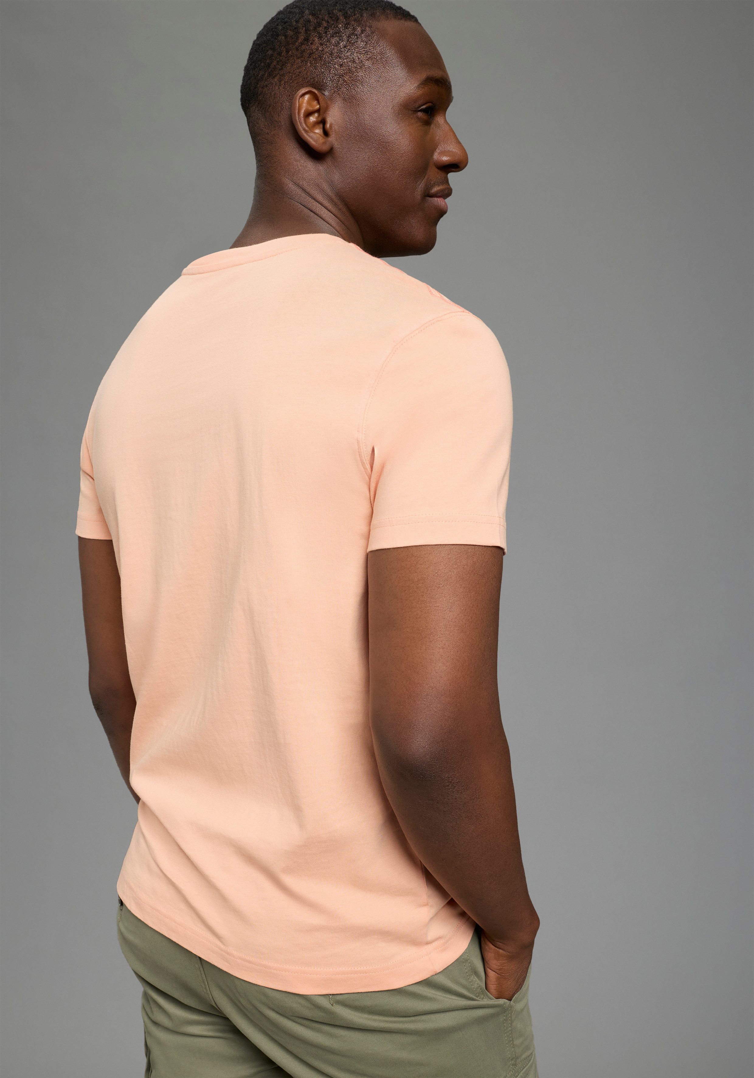 DELMAO Rundhalsshirt Kurzarm, Regular Fit, basic, aus 100% Baumwolle