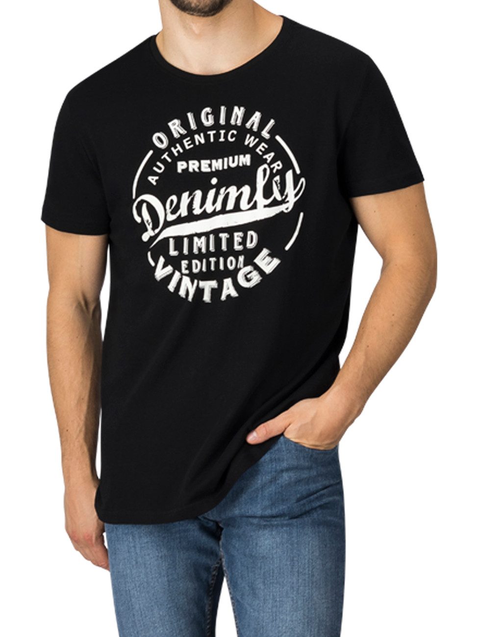 DENIMFY T-Shirt Herren Printshirt DFNuri Regular günstig online kaufen