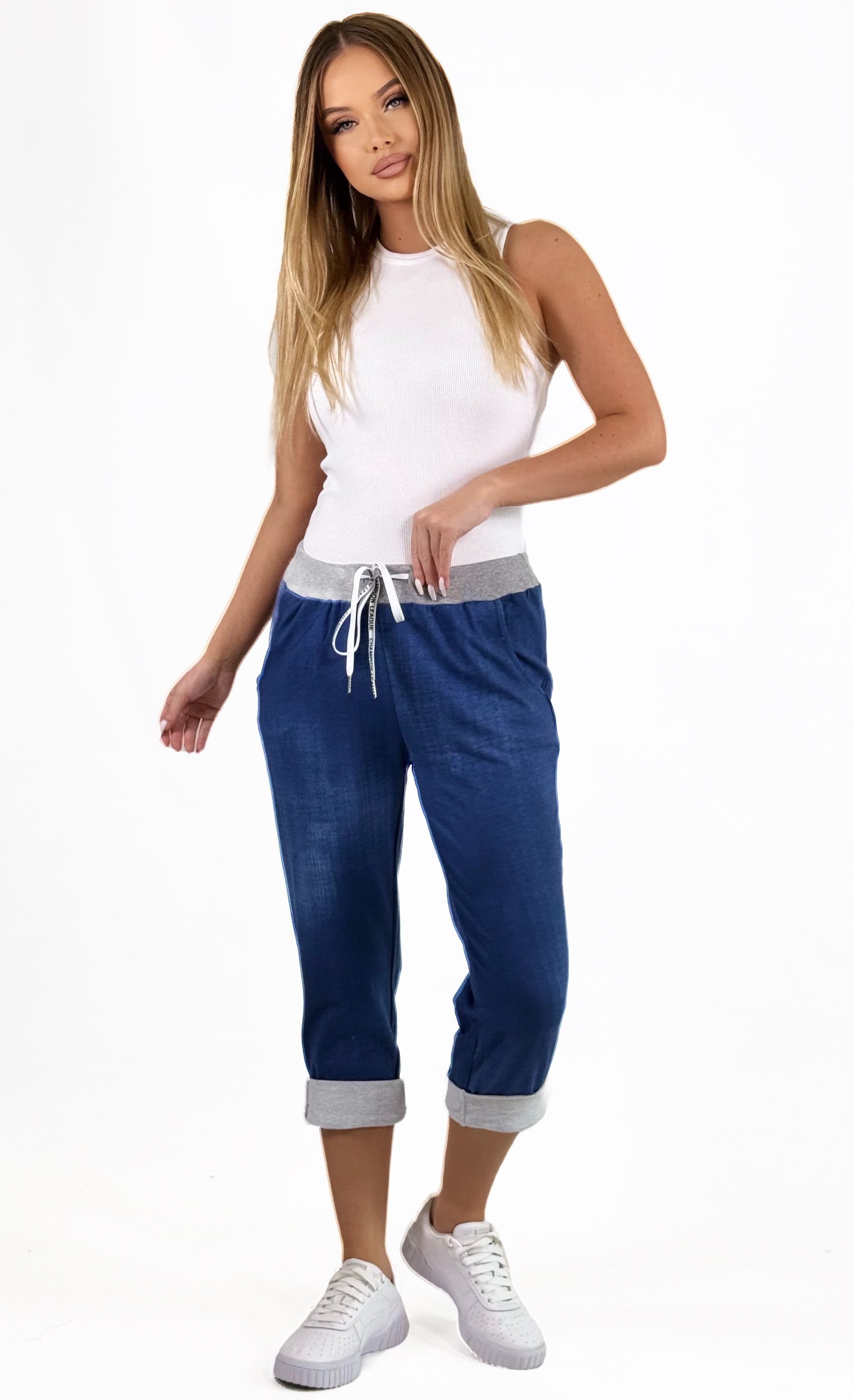 Mississhop Caprihose Damen Hose Blumen Jogginghose günstig online kaufen
