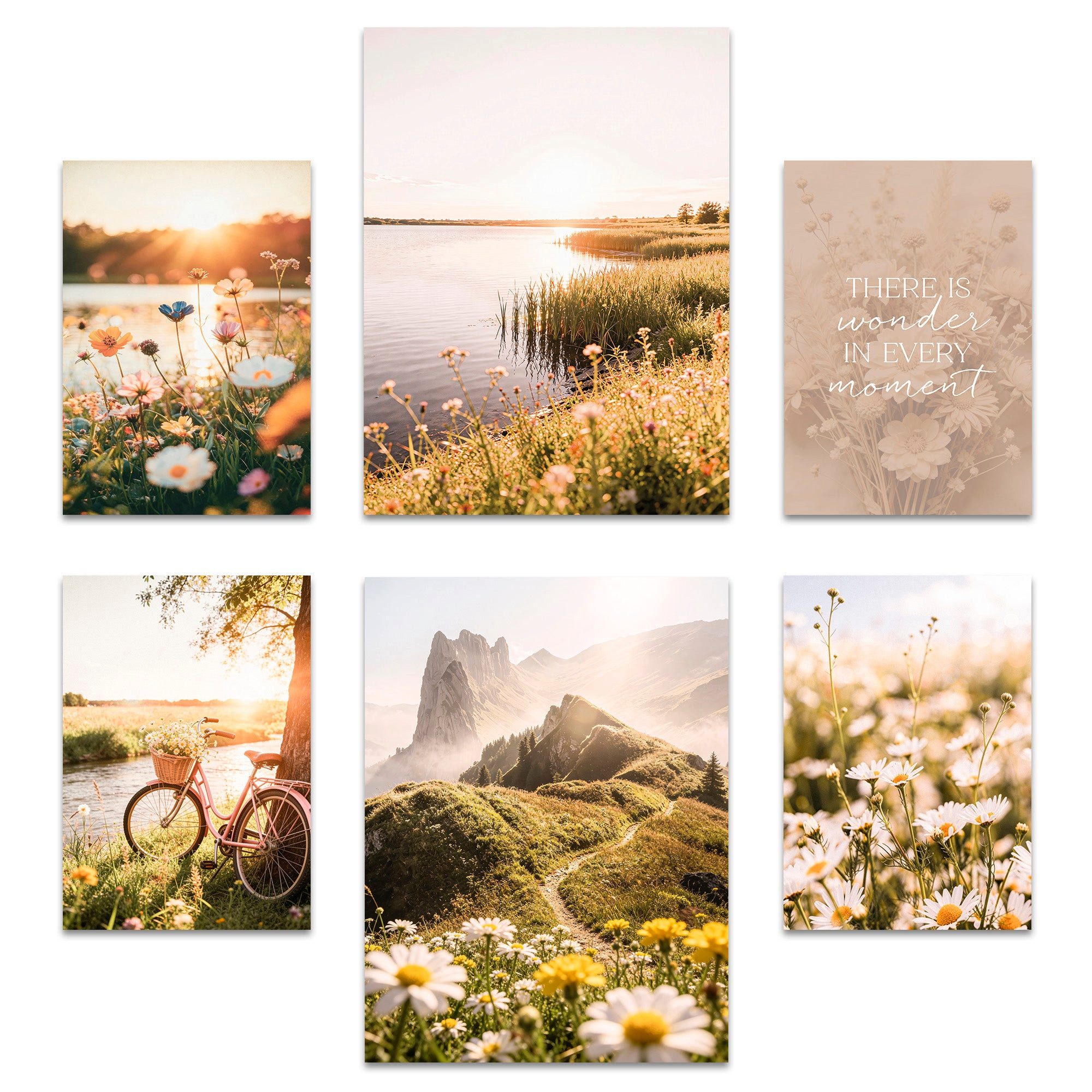 ARTFAVES Bilder-Collage Poster Set Summer Breeze I mehrteilige Bilderwand I Wandbilder Sommer, (Wandbilder modern, 6 St)