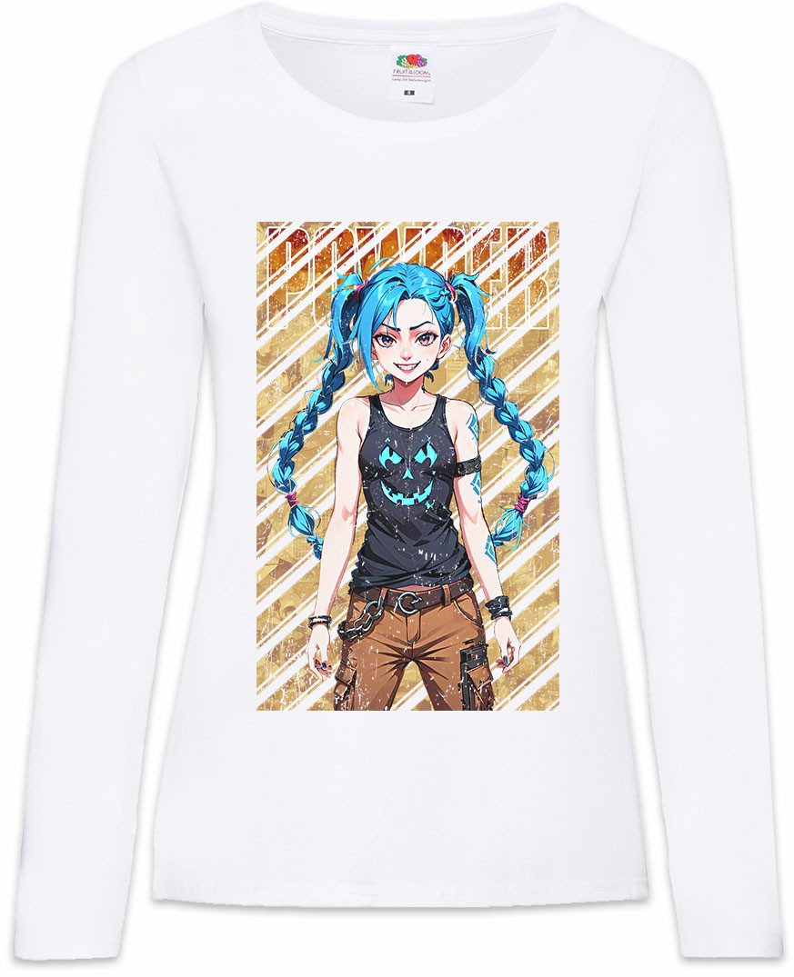 Langarmshirt Jinx Powder Damen Langarmshirt Arcane Legends Anime Punk Tattoo League