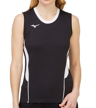 Mizuno Rundhalsshirt Mizuno Damen Sport-Shirt Volleyball-Top Authentic Team Shirt Lauf-Shirt Schwarz/Weiß