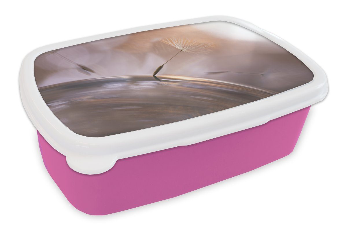 MuchoWow Lunchbox Löwenzahnsamen - Abstrakt - Himmel, Kunststoff, (2-tlg), Brotbox für Erwachsene, Brotdose Kinder, Snackbox, Mädchen, Kunststoff rosa