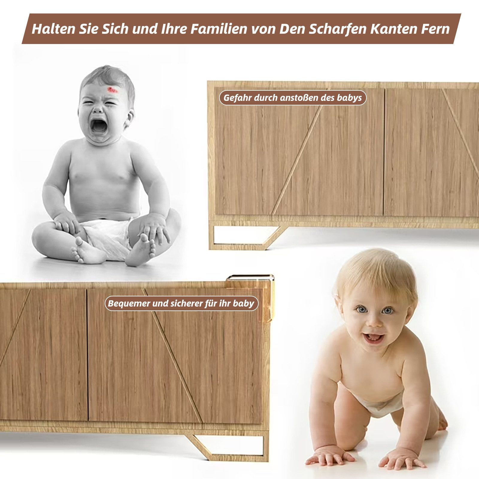 HUGERSTONE Kindersicherung Eckenschutz Baby, Silikon Kantenschutz, Transparente Tischkantenschutz, 20 Stücks Kantenschutz Selbstklebend für Möbel, Ecken, Tischschutz