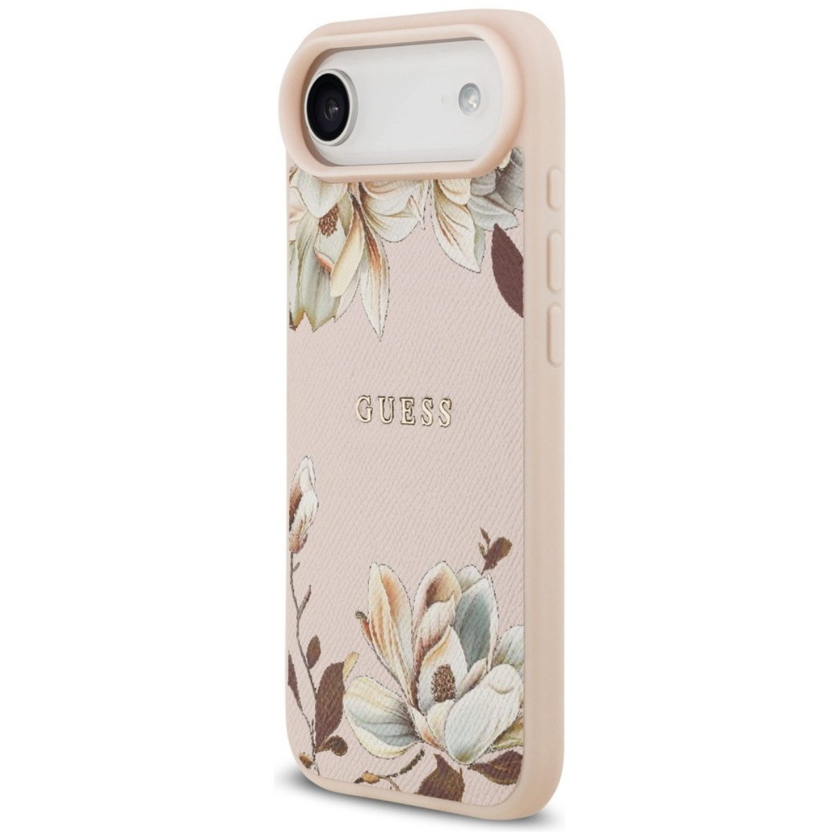 Guess Handyhülle Flowers Classic Logo mit Magnetring kompatibel mit iPhone Air 6,1 Zoll, Designer-Hülle mit strukturiertem Blumenmuster