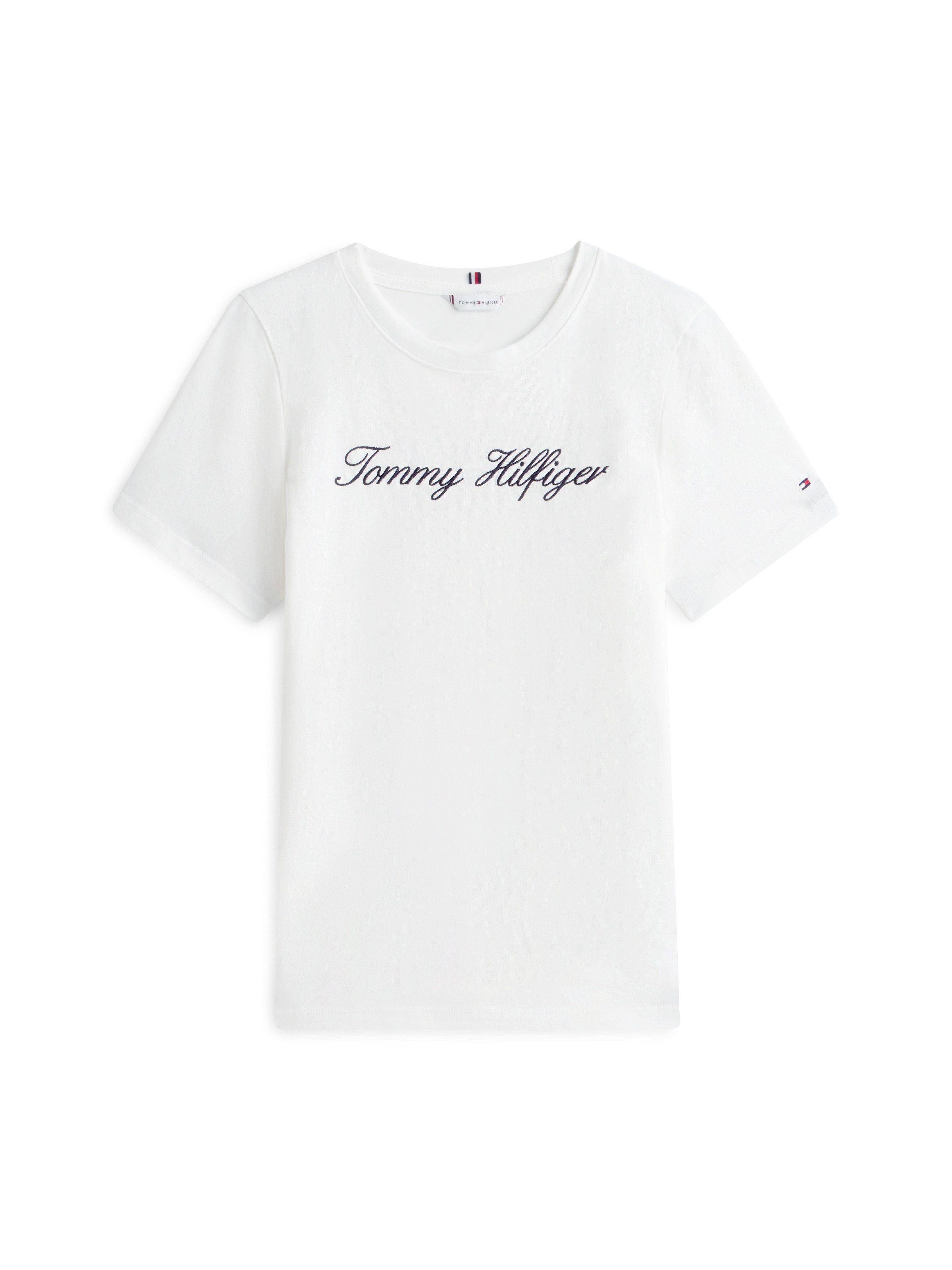 Tommy Hilfiger T-Shirt NOS SCRIPT REGULAR C-NK SHORT SLEEVE mit Rundhals und kontrastfarbener Stickerei, Regular Fit – Bild 5 von 5