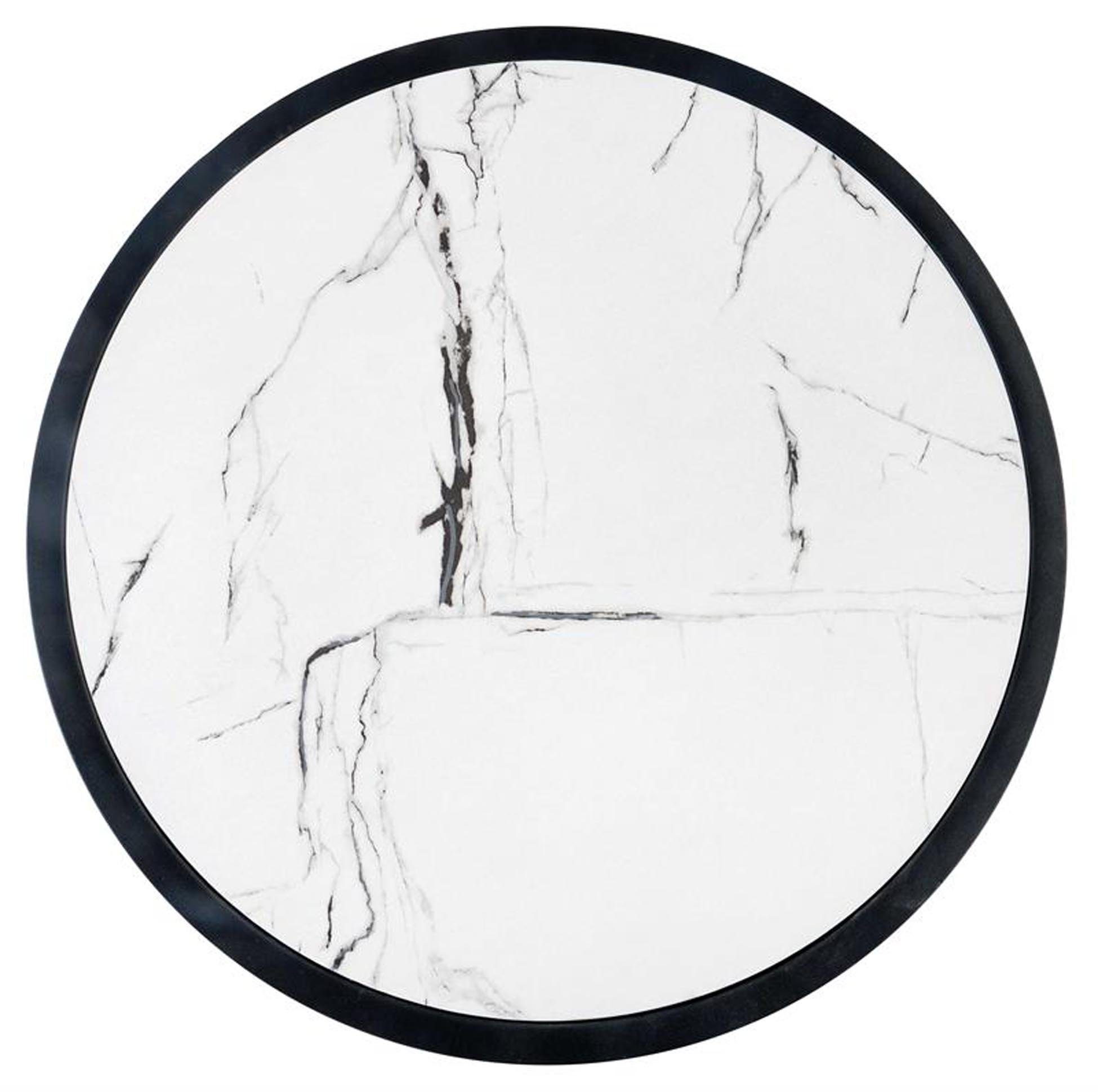 cm 50 Home cm Stück, (1 Couchtisch Ideas Couchtisch Marmor rund schwarz Optik Metallgestell Cosy weiße Tisch), 1 1-St., Breite 50