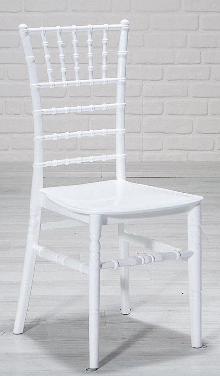 H. Set x 92,5 Acryl - Designer Weiß cm x Stuhl Esszimmerstuhl 40 Acryl - Möbel 46 Esszimmerstühle Esszimmer Padrino Casa