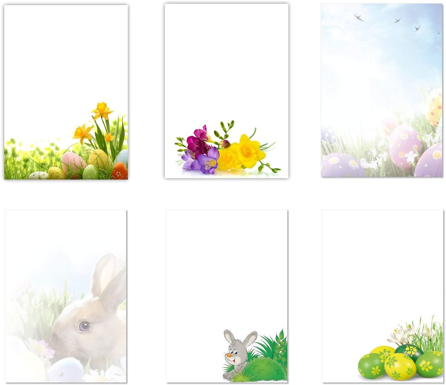 Briefpapier Set Motivpapier Hase Blumen Ostereier (MPA-5226)